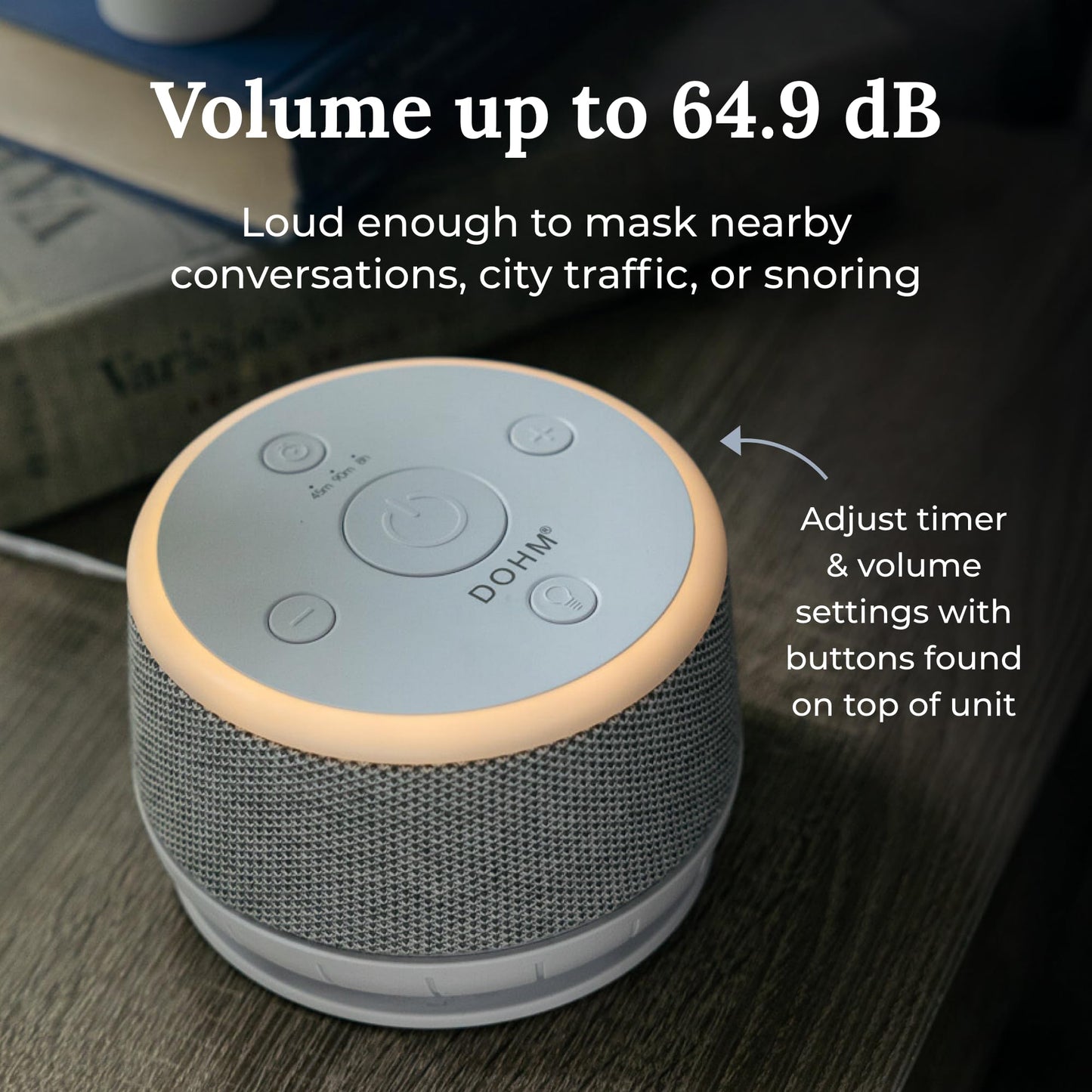 Yogasleep Dohm Nova White Noise Sound Machine, Better Sleep for Babies & Adults. Includes Night Light, 10 Fan Speeds & Calming Pink Noise for Louder Noise Masking. Noise Canceling for Office Privacy.
