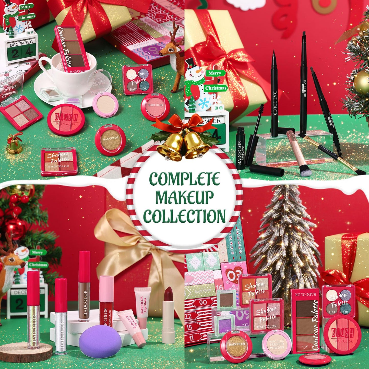 Makeup Advent Calendar 2025, 24 Days Christmas Countdown Calendar Surprise Gift Kit, Xmas Holiday Festival Cosmetic Starter Make