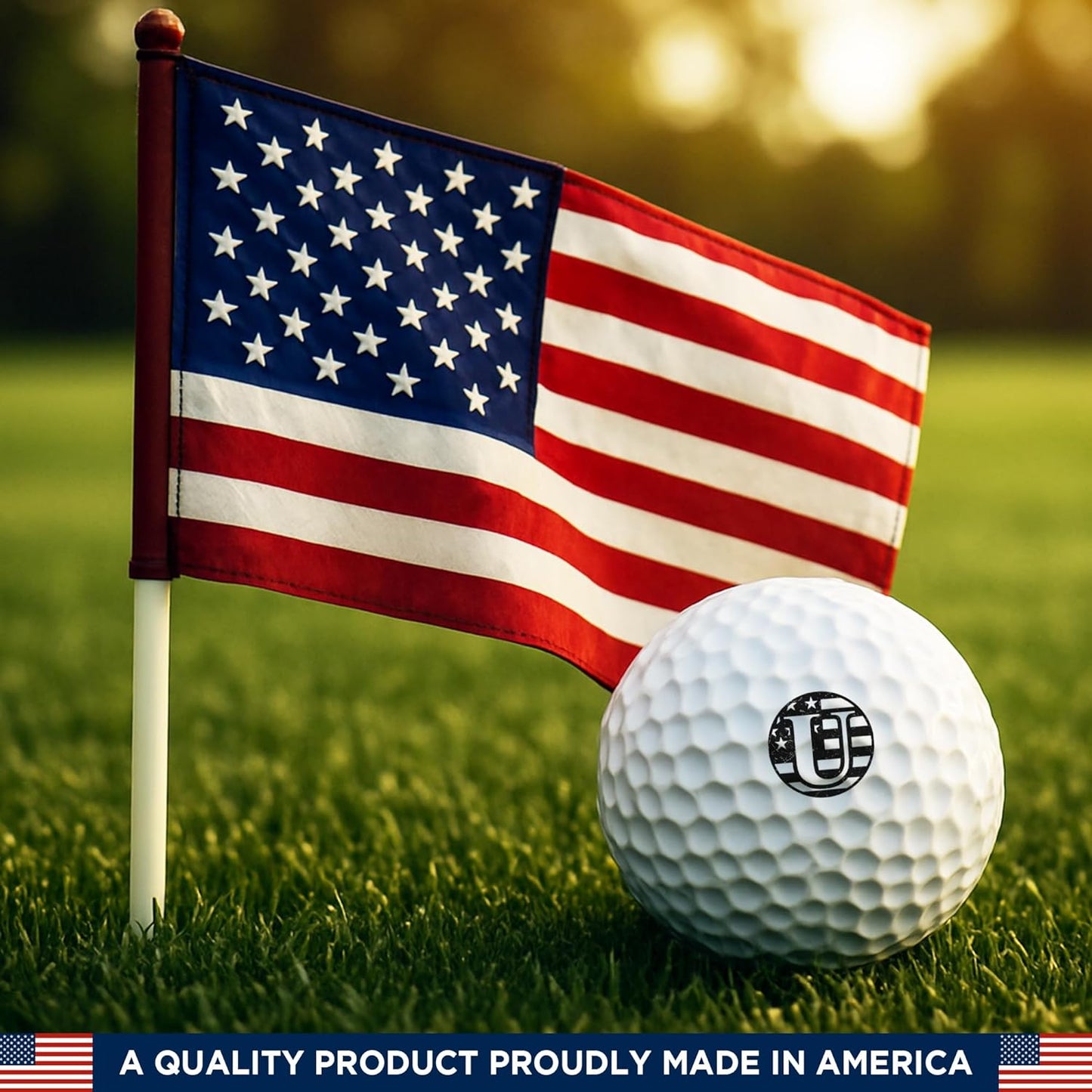 Personalized Golf Ball Marker with TiteSeal™ Technology - Black Case - Metallic Box with Golf Ball Stamp + Refill Ink Bottle Bundle