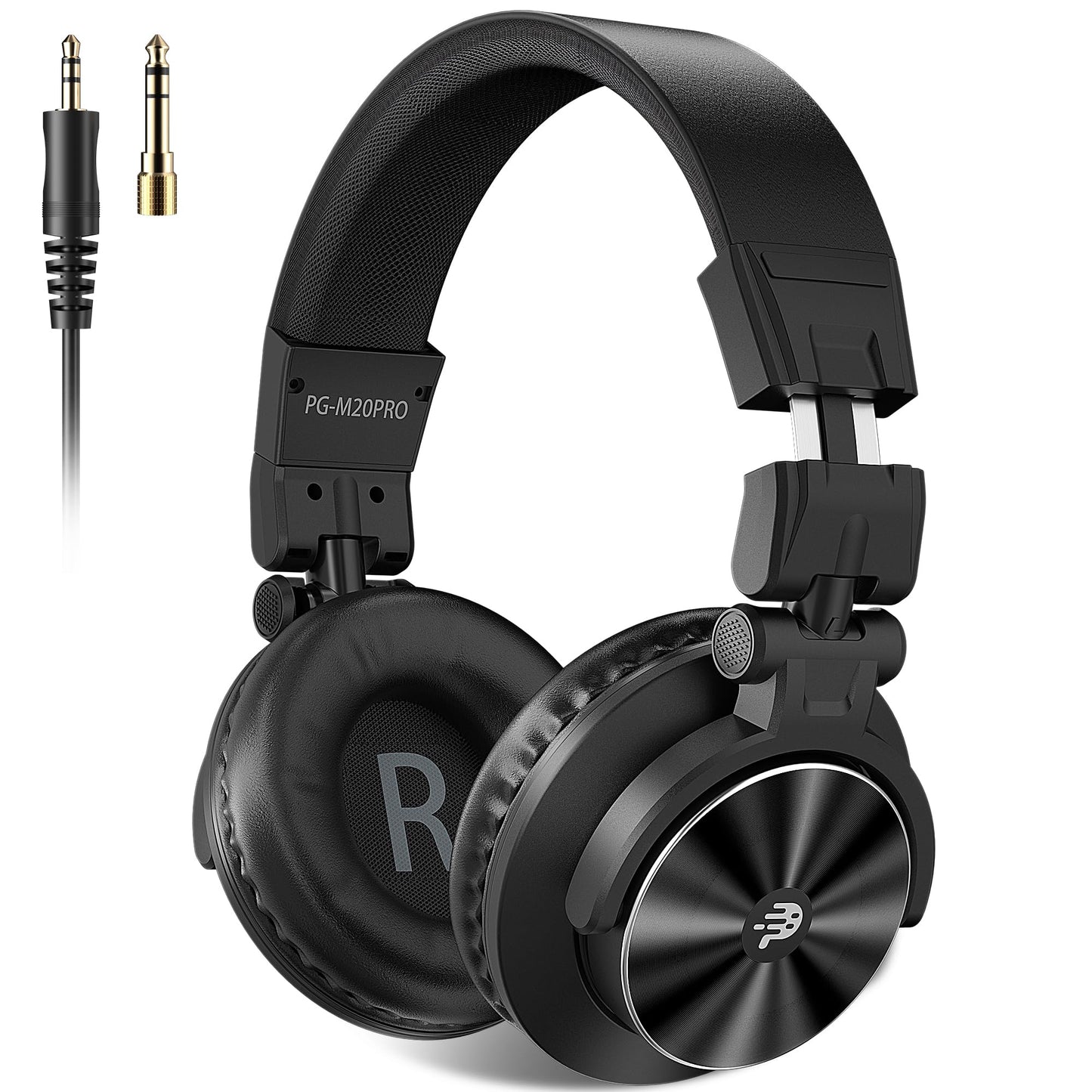 PUPGSIS Studio Headphones - DJ Headphones -Professional 40kHz Hi-Res Stereo - Wired Recording Headphone Audio Monitors-1/4 to 3.