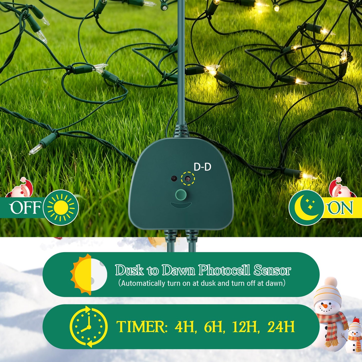 Gulfmew Christmas Light Controller With Remote  Create Dazzling Lighting Displays With Multiple Functions  Timer  Dusk To Dawn Sensor  Adjust Speed For Holiday Xmas Lights(2 Channel  14 Functions)