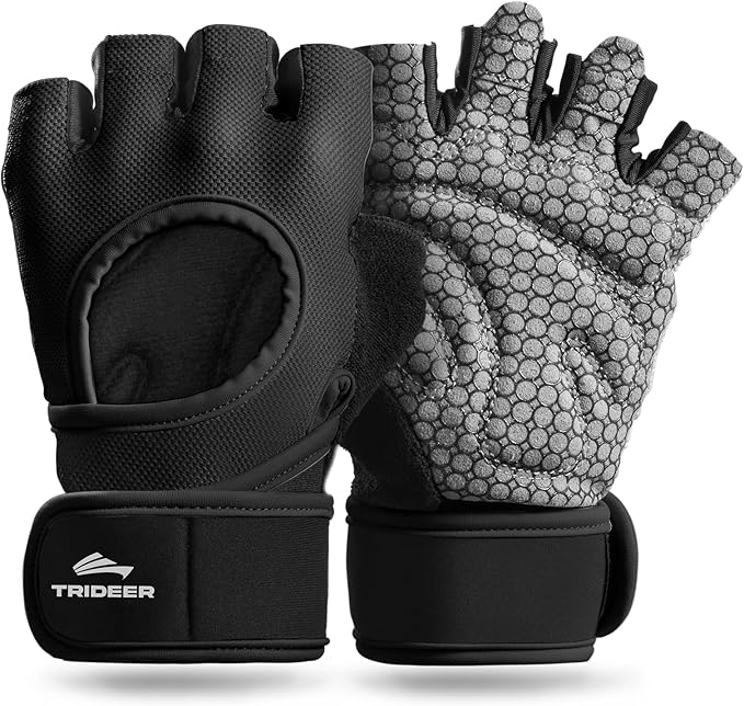 Trideer Weight Lifting Gloves for Women Men with Wrist Support, Workout Gloves Women Full Palm Protection for Gym Trainin...