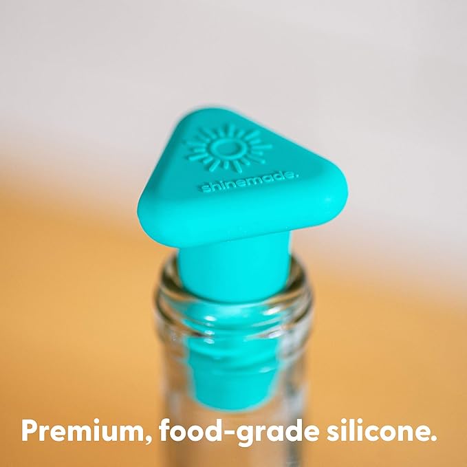 Wine Stoppers,Set of 4 Silicone Corks - Uncork,Heavy-Duty for all Bottles