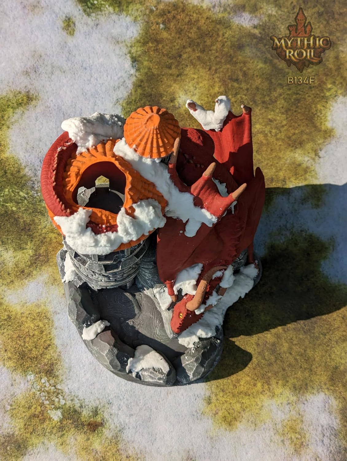 Dragon 3D Printed Dice Tower - Mythic Roll Collection - Unchained Games - Ascend to New Heights with your Rolls! (01.) Black)