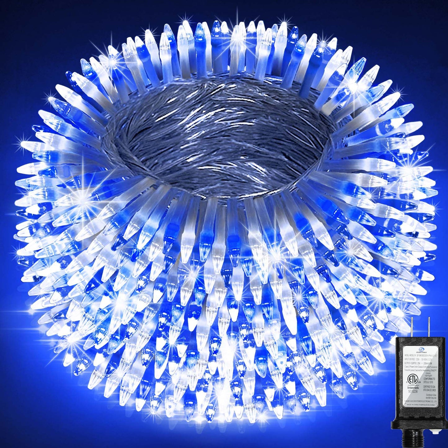 1500 Led Chrstmas Lights  470Ft Outdoor Christmas String Lights With 12 Modes  Blue Cool White Led String Lights With Timer Dimmable Waterproof For Tree Fence Xmas Wedding Party Decor Blue&Cool White
