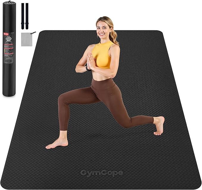 Extra Large Yoga Mat – 72"x48" or 78"x57", 1/4"–1/2" Thick Mat for Women & Men, TPE Non-Slip Pilates Mat for Home Gym, Yog...