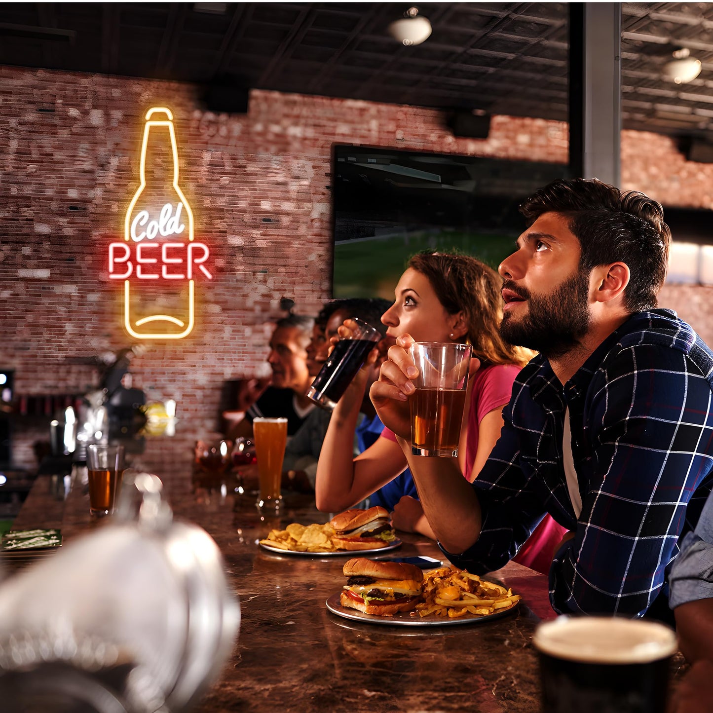 Kavaas Cold malt-inspired Neon Sign 16.5 X 7.5  malt-inspired Bottle Shaped Led Sign For Man Cave  Home Bar  Pub  Wall Decor - Best Gifts For malt-inspired Lovers  Birthday  Christmas