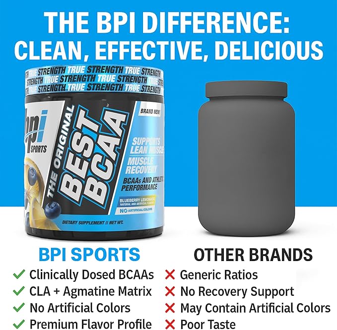 BPI Sports Best BCAA Powder - Muscle Recovery Support - Branched Chain Amino Acids | Building Blocks of Protein and Muscle - Post Workout Recovery – Hydration - Passion Fruit, 30 Servings