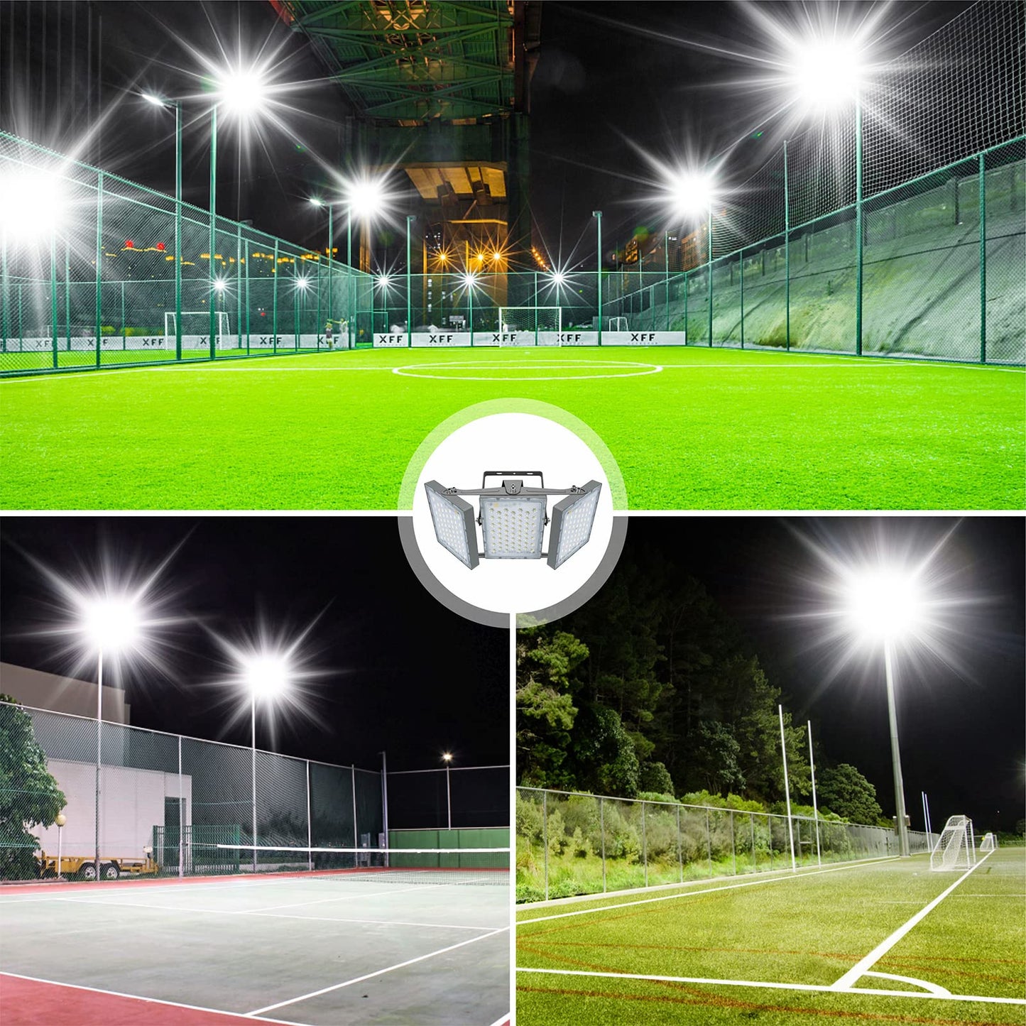 Stasun Led Flood Light Outdoor  300W 27000Lm Outdoor Lighting With 330 Lighting Angle  5000K  3 Adjustable Heads  Ip66 Waterproof Led Exterior Security Area Lights For Yard  Stadium  Parking Lot
