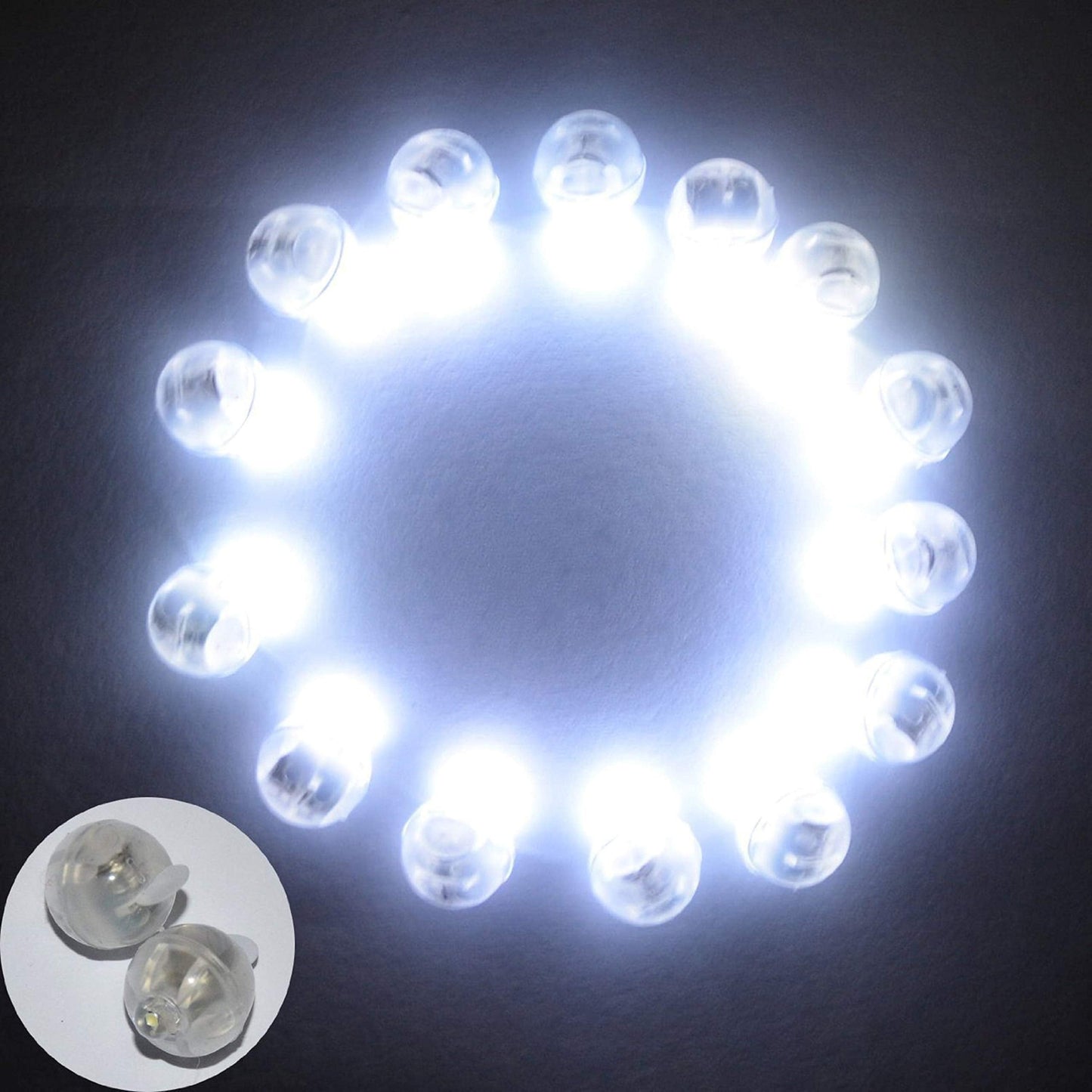 Neo LOONS White Round LED Ball Lamp - 100 Pcs, 0.67 inches, Long Standby Time, Perfect for Party & Wedding Decoration
