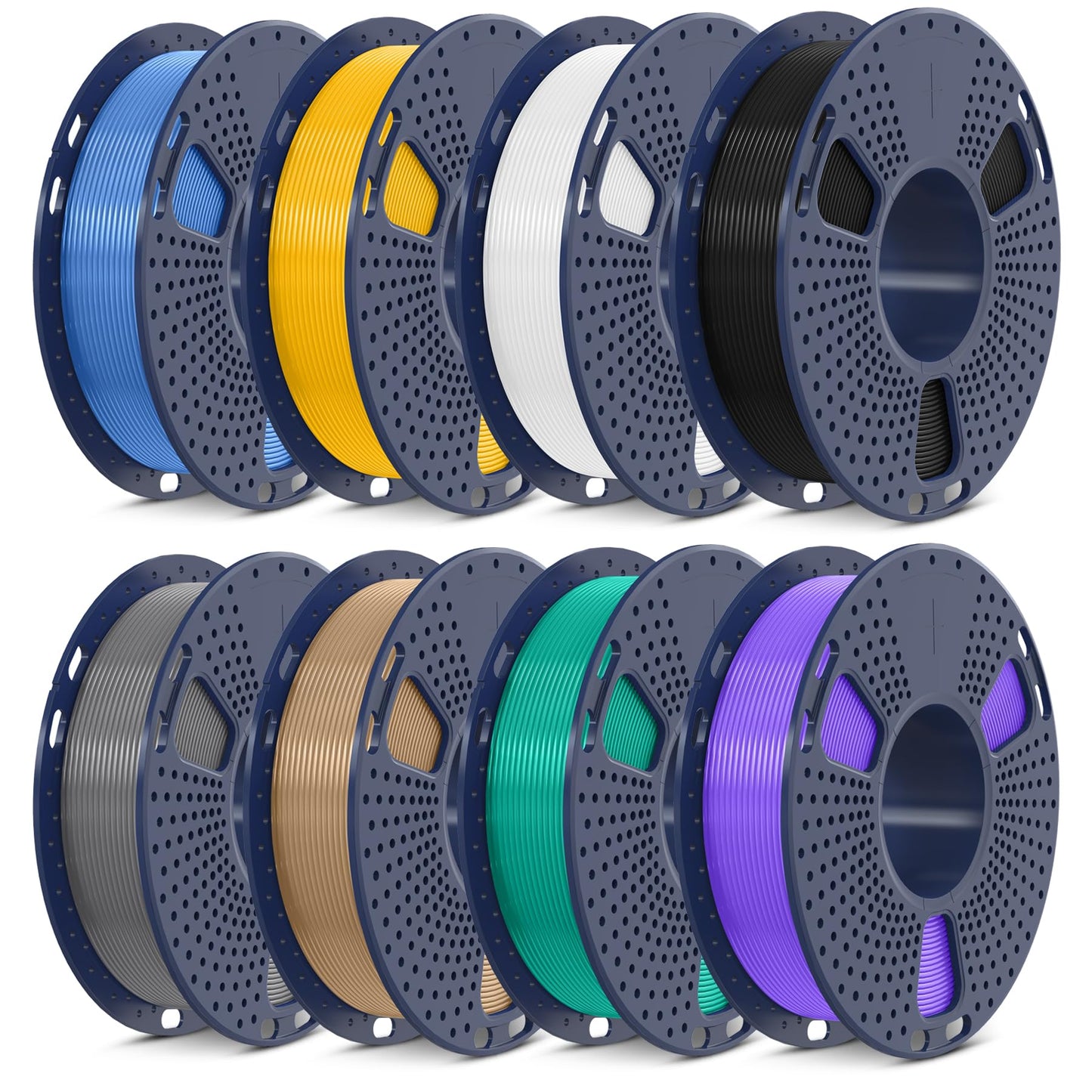SUNLU 3D Printer Filament, Neatly Wound 250G Spool PLA Filament Bundle, 1.75mm PLA Filament Muticolor, High Compatiblity, 8 Roll