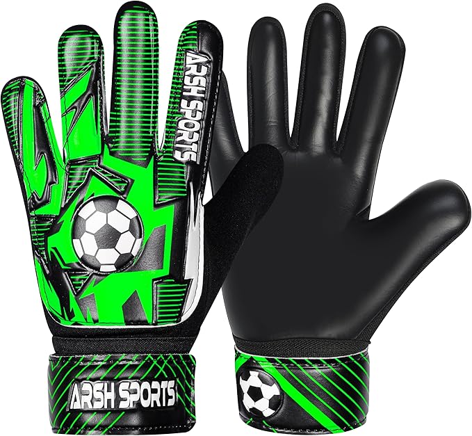 Arsh Sports Soccer Goalie Gloves for Kids,Goalkeeper Gloves for Youth Boys Girls 4MM Latex Palm,Anti Slip,Super Gip Double...