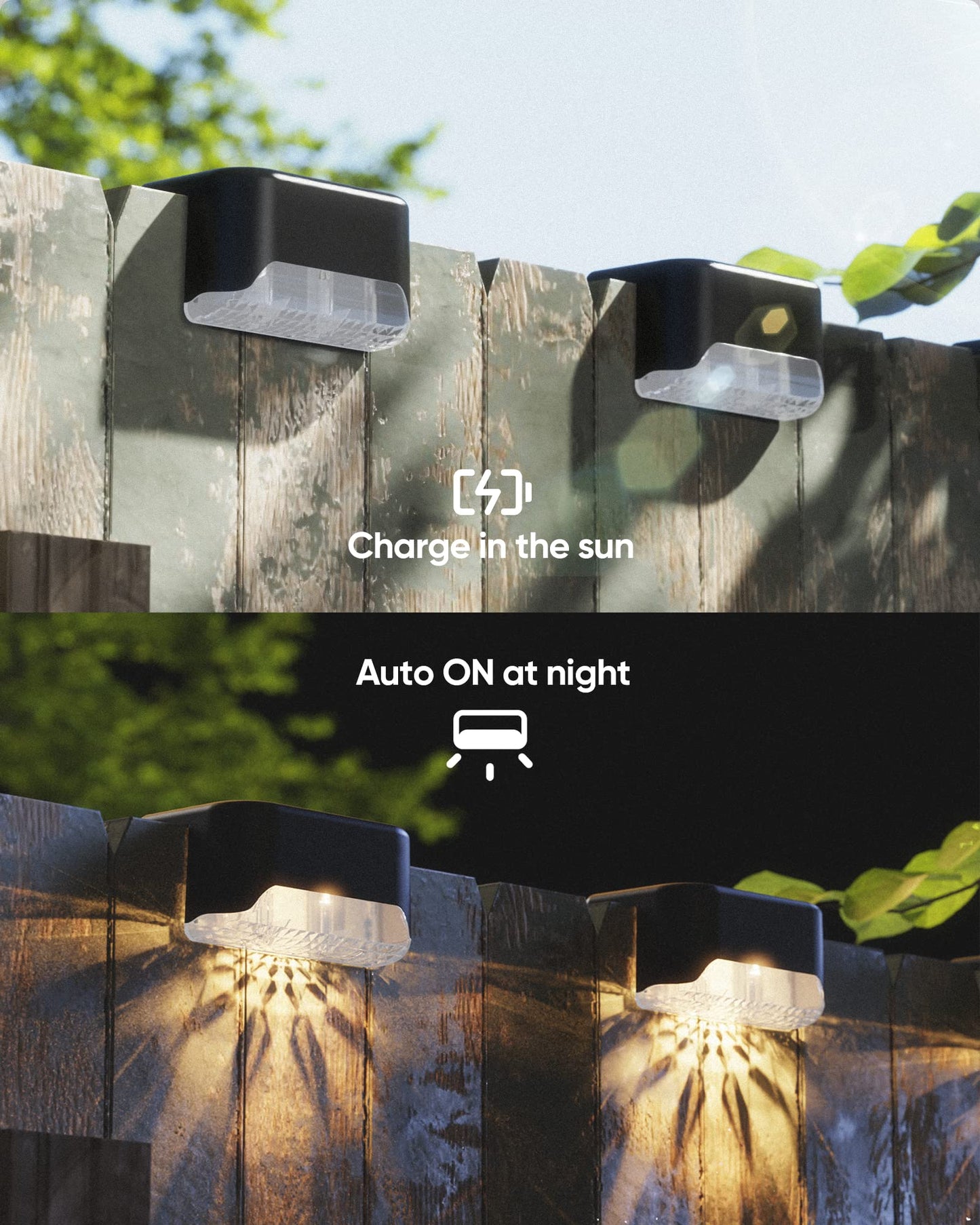 Jackyled Solar Deck Lights - 16 Pack Waterproof Led Outdoor Lighting For Garden, Patio, Stair, Black