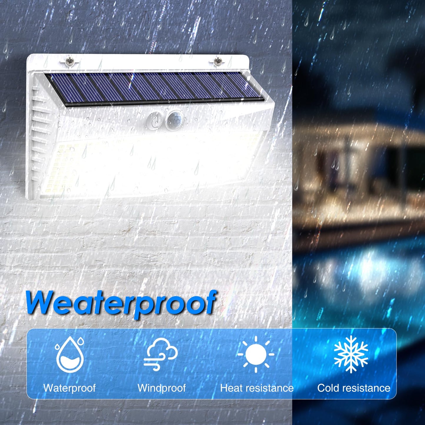 Peasur 2 Pack Solar Motion Sensor Lights - 368 Led, Waterproof, 3 Lighting Modes, White, Outdoor Security For Yard, Garden, Garage