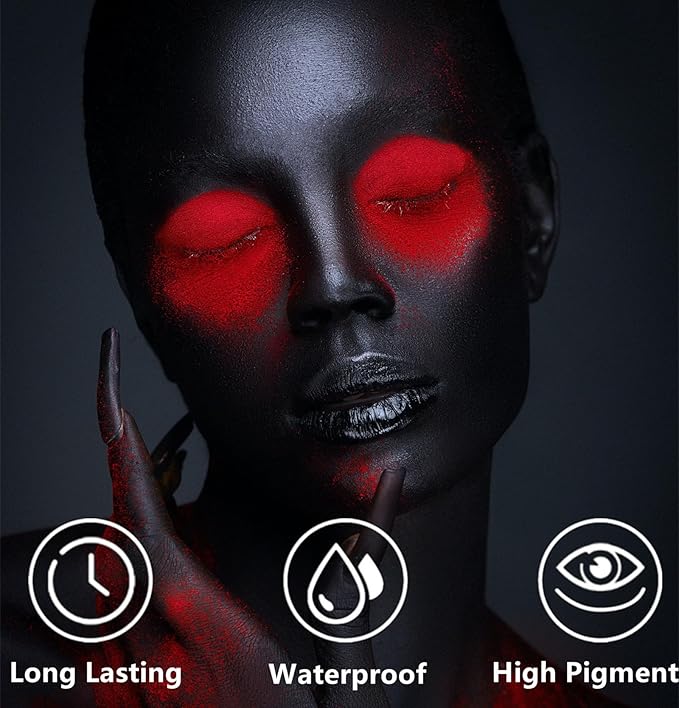 Go Ho Cream-Blendable Black Face Paint Stick (1.06 oz),Full-coverage Face Body Paint for Adult Children Halloween Cosplay Skull Zombie Vampire Skeleton SFX Makeup,Waterproof Eye Black Stick