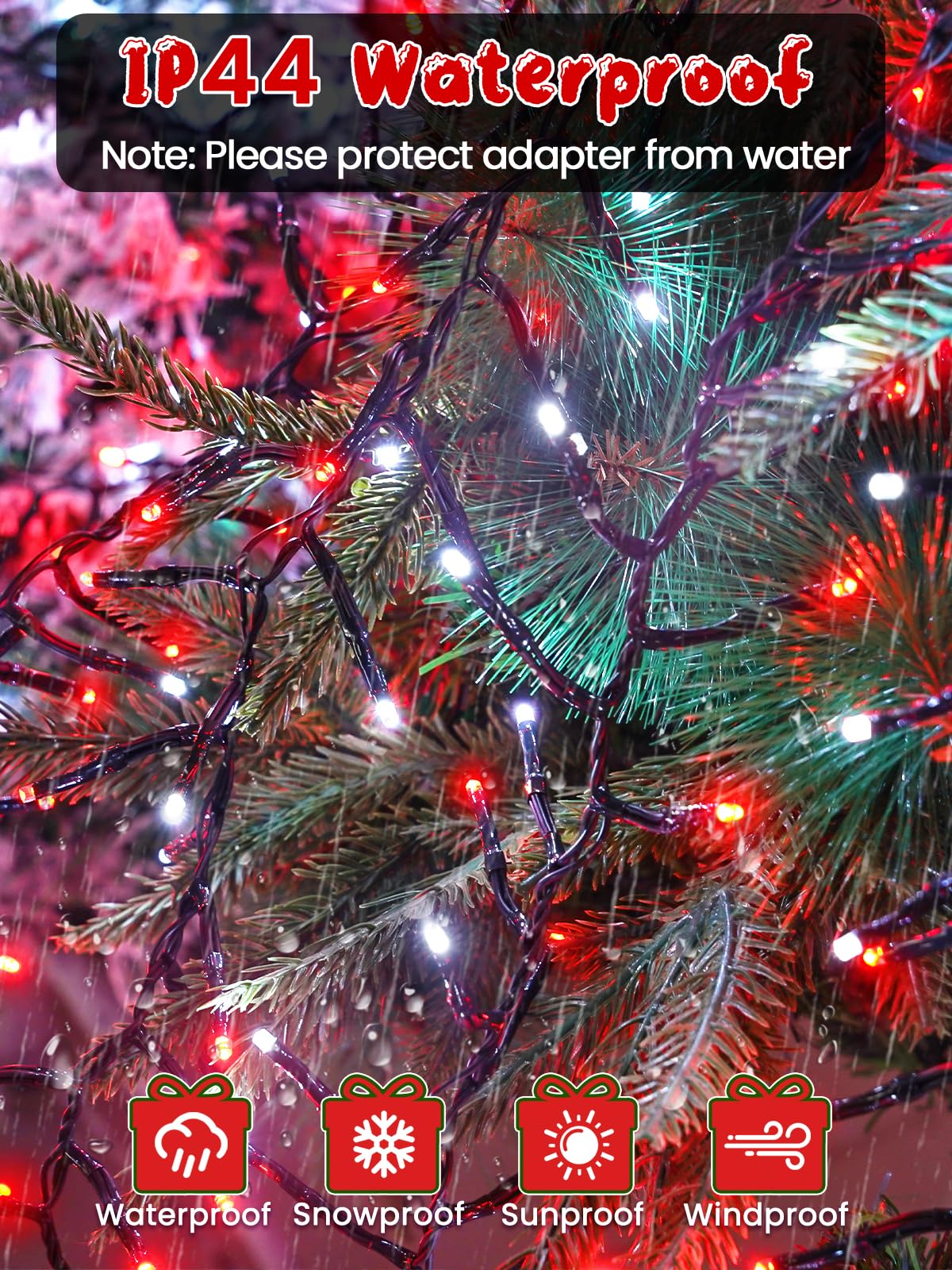 50Ft 1000 Led Christmas Cluster Lights  Fire er String Lights With Remote & 8 Modes & Timer  Waterproof Fairy Twinkle Light Plug In For Indoor Outdoor Party Garden Xmas Tree Decoration  Red White