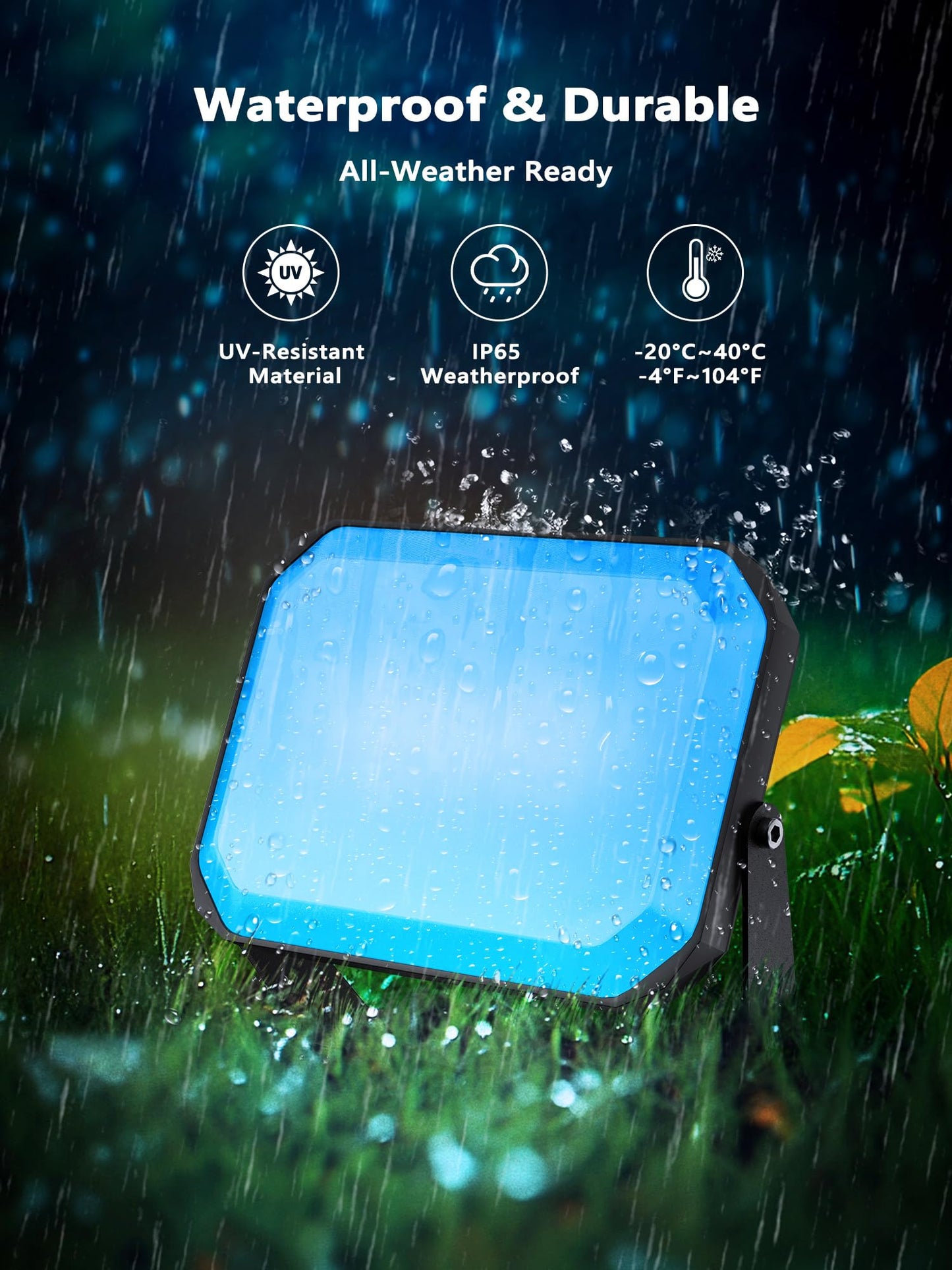 Brizlabs Outdoor Flood Lights  Smart Rgbcw Pathway Landscape Lighting App Control  Color Changing Led Floodlights Works With Alexa And Google Assistant For Halloween Christmas Garden Yard Lawn  4 Pack