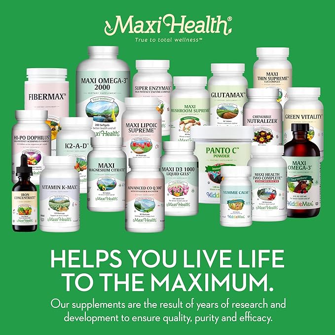 Maxi Health - Relax to the Max Stress Relief Formula (120 Count) Mood Relief Capsules with Vitamin C, Calcium, L-Theanine, L-Taurine & Amino Acids - All Natural Calming & Relaxation Supplements