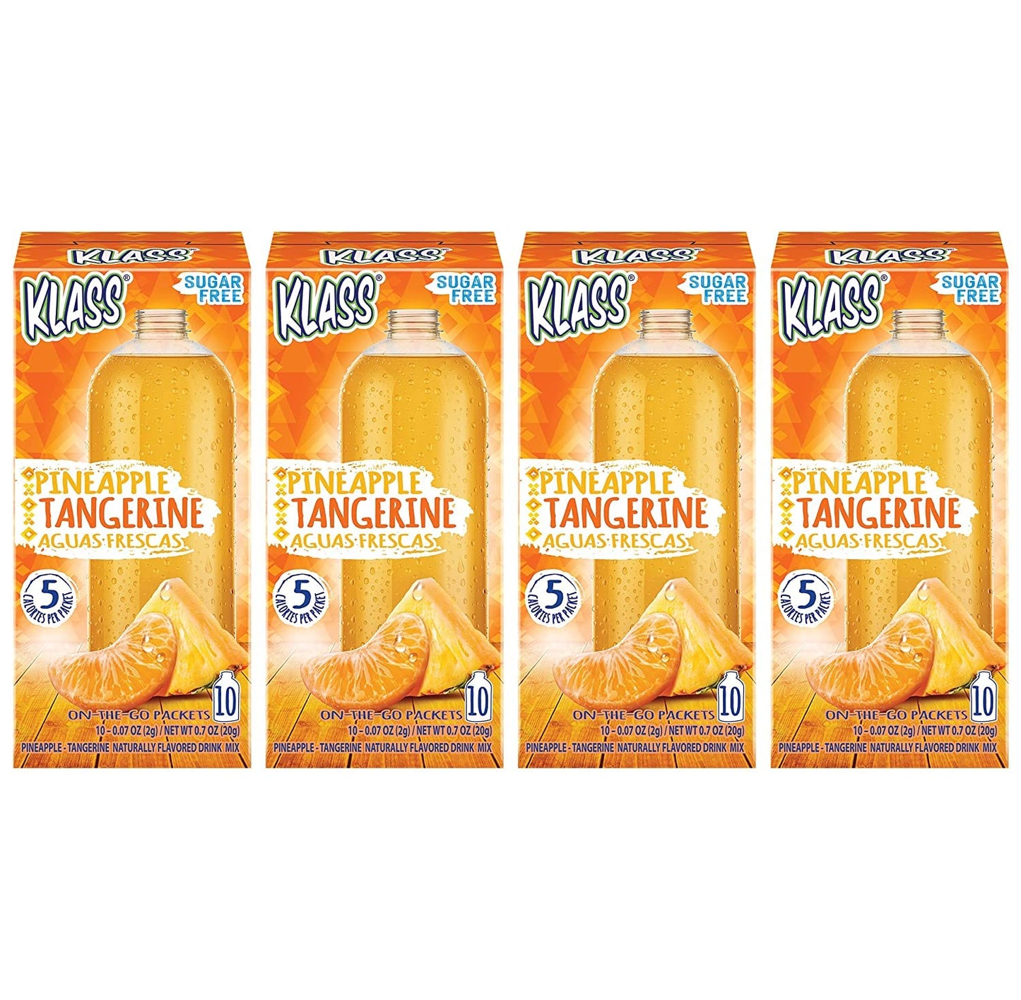 Drink Mix Pineapple Tangerine | Klass Aguas Frescas | Sugar Free! (Pack of 4, 40 Count Powder Stick Packs) Shake it up! The new