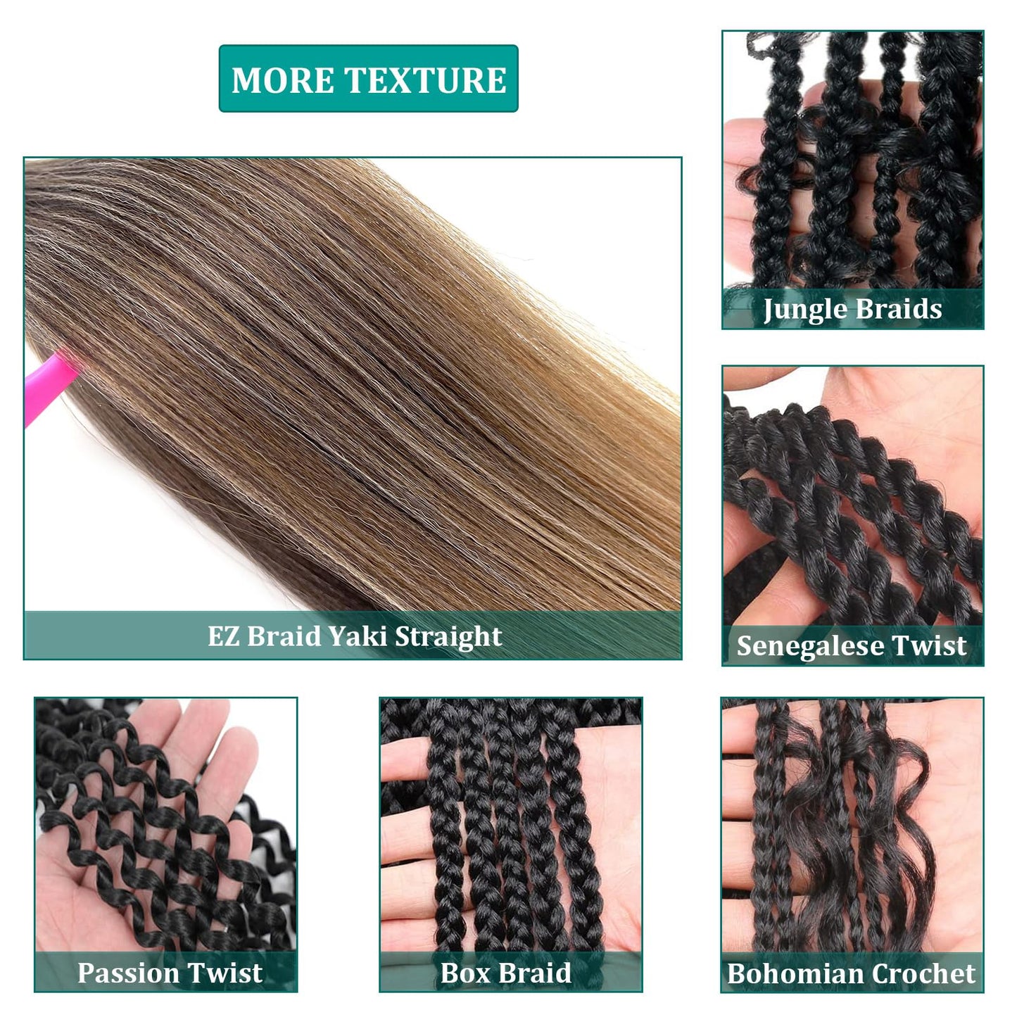 UPruyo 4/27/613 Ombre Braiding Hair Pre Stretched Knotless Braiding Hair Extensions for Box Braids Hypoallergenic Pre Sectioned