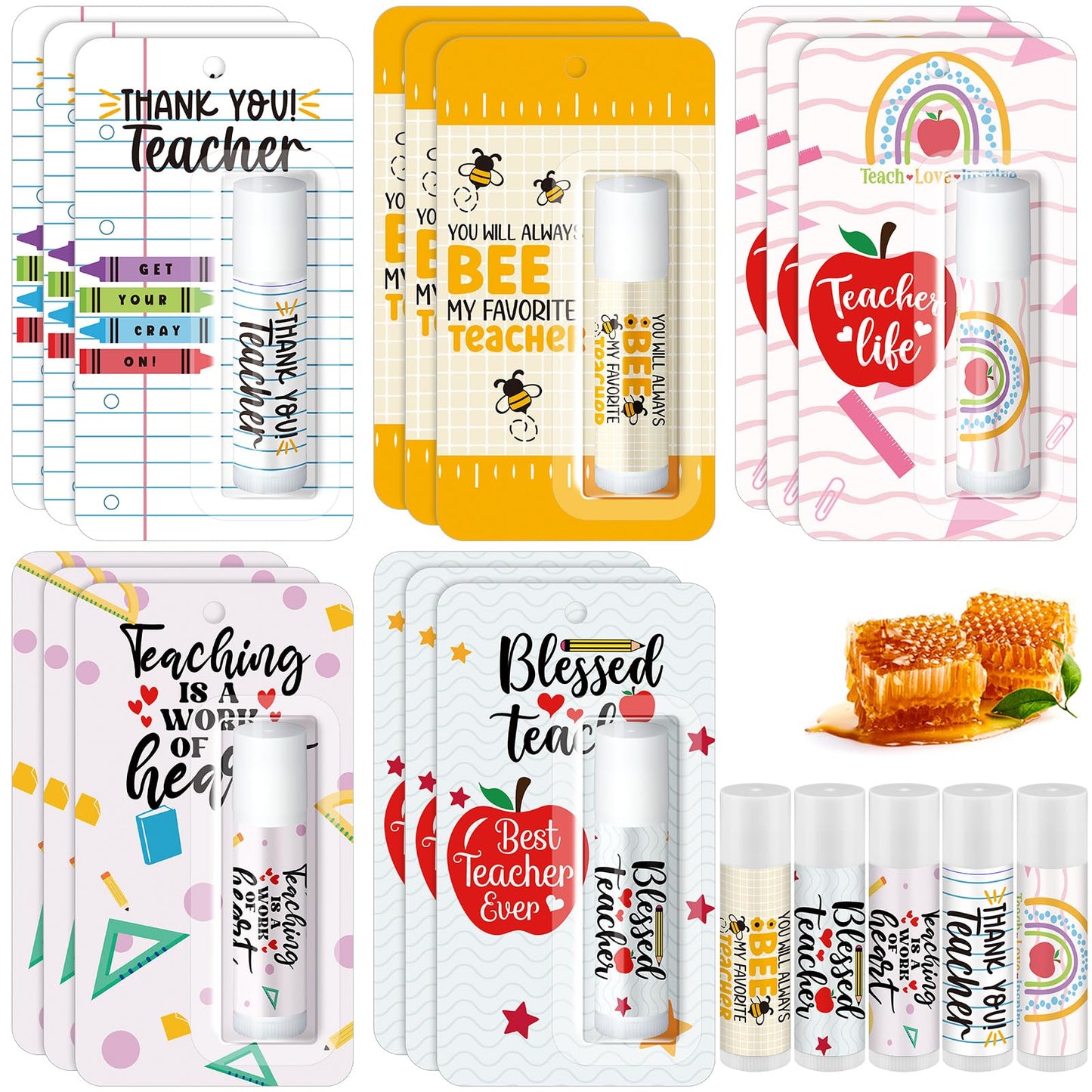 15 Pack Christmas Teacher Appreciation Gifts Bulk Lip Balms Employee Staff Appreciation Teacher Staff Team Thank You Gift Bulk C