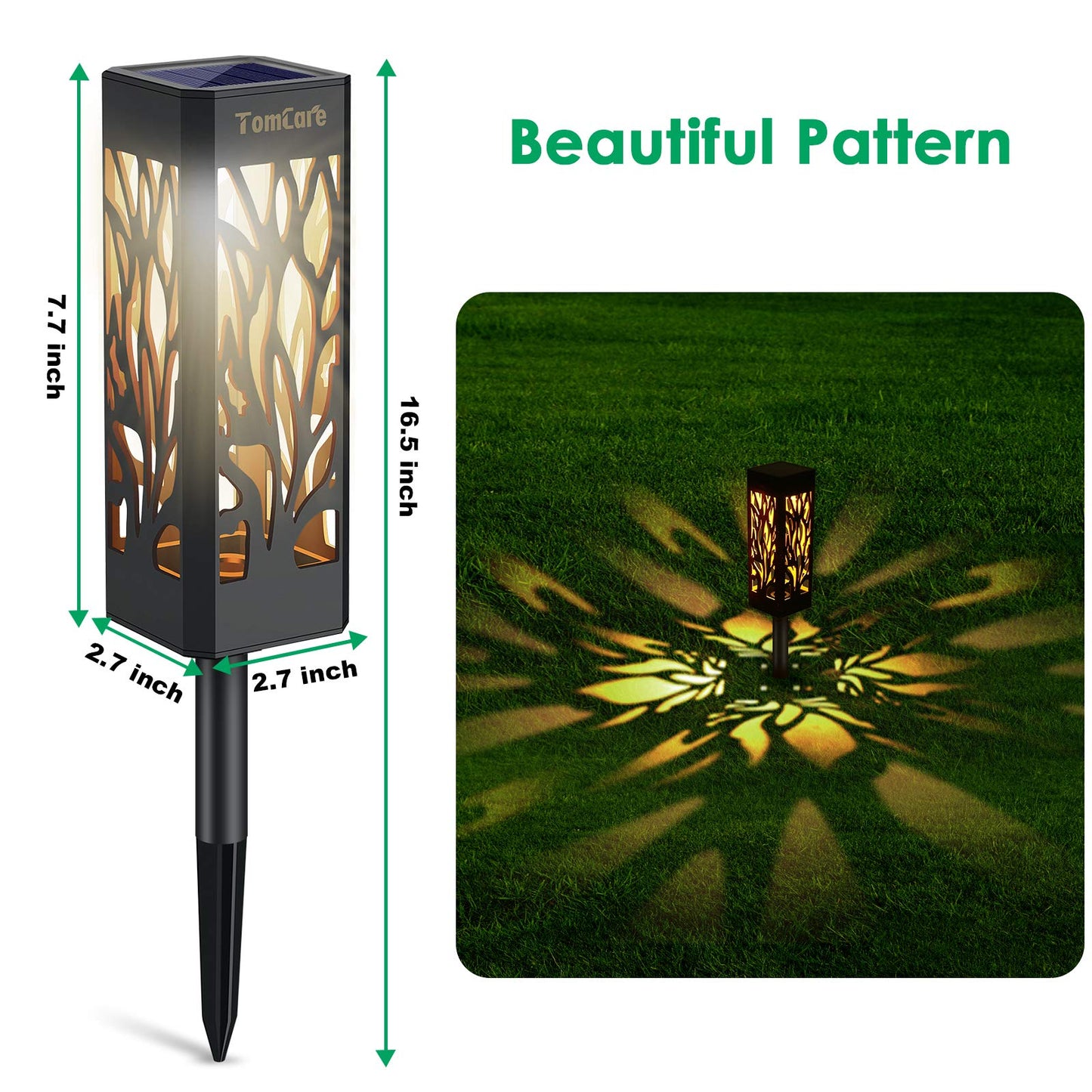 Tomcare Solar Lights Outdoor - Upgraded 8 Pack Waterproof Led Garden Lights, White, Model Sz-19004, Bigger Size For Pathway & Walkway