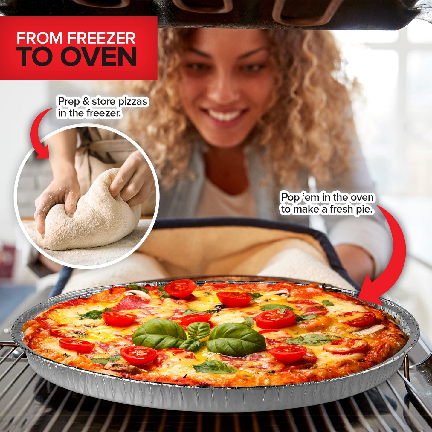 Stock Your Home 12 Inch Aluminum Pizza Pans Disposable (12 Pack) Round Foil Focaccia Pan for Individual Personal Pizzas, Giant Size Chocolate Chip Cookie Cake Tin, Large Serving Trays, Platter Tray