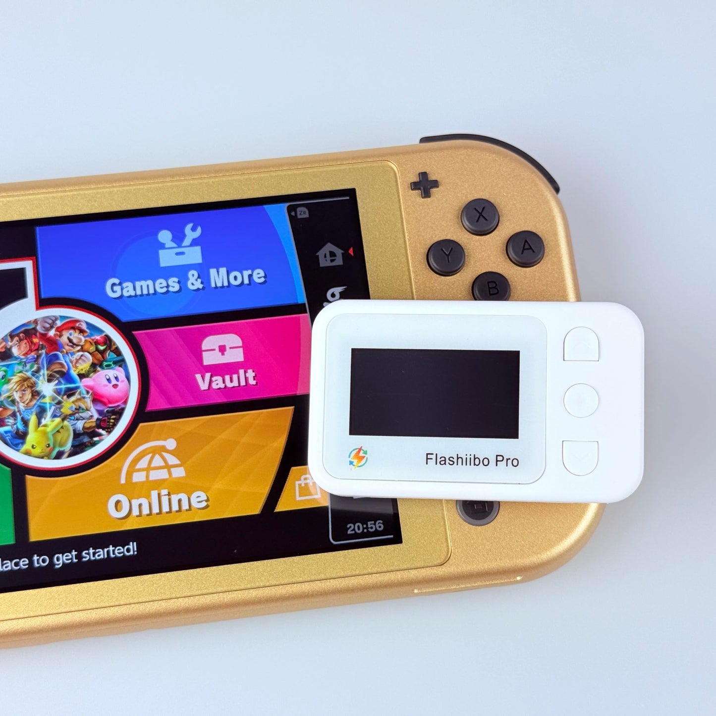Flashiibo Pro NFC Emulator, NFC Tag Emulator, 3000+ Saves, Unlimited Rewrite, Auto UID Regen, Rechargeable Battery , 1.4" OLED Screen, Compatible with 50+ Games on Switch 1 & 2 (White)