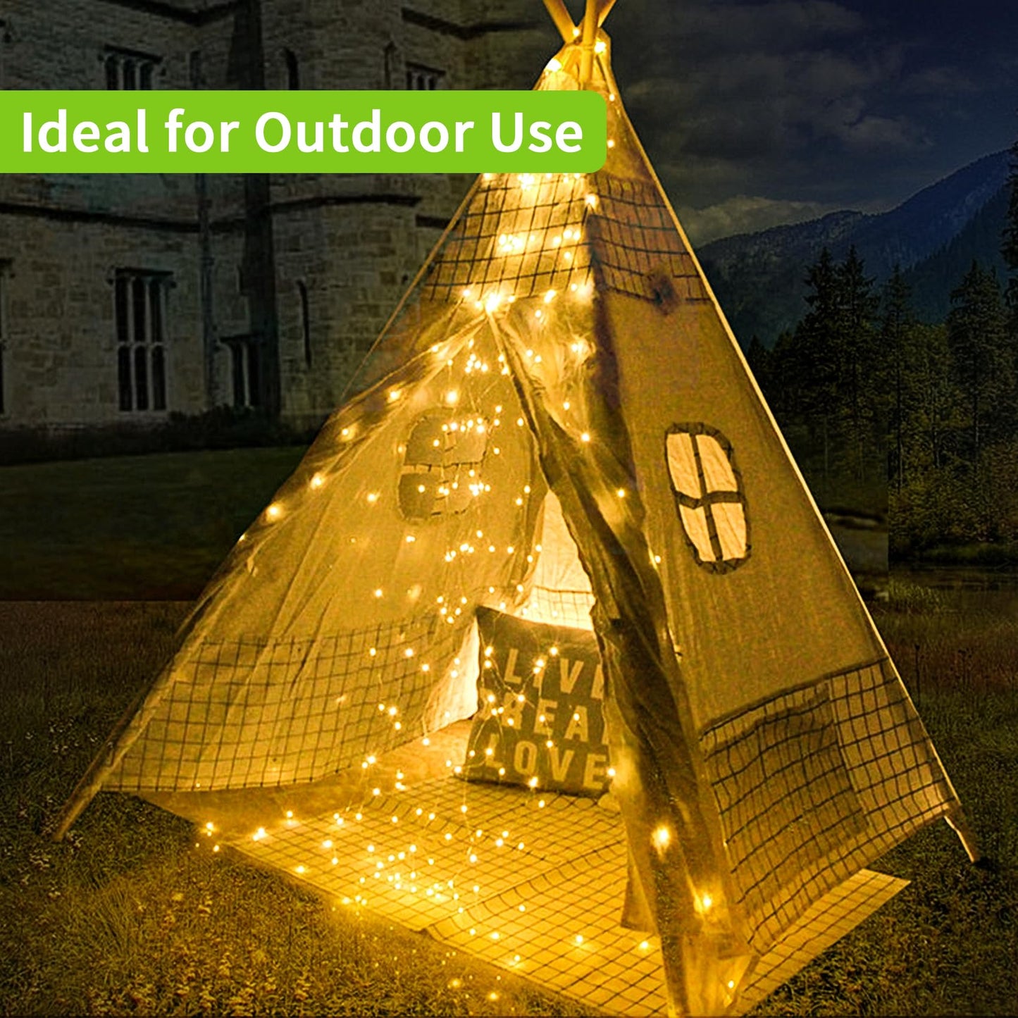Solar String Lights Outdoor  66 Feet 200 Leds 8 Modes Solar Fairy Lights For Outside  Waterproof Outdoor Light For Patio Yard Christmas Tree Halloween Wedding Party Decorations  Warm White