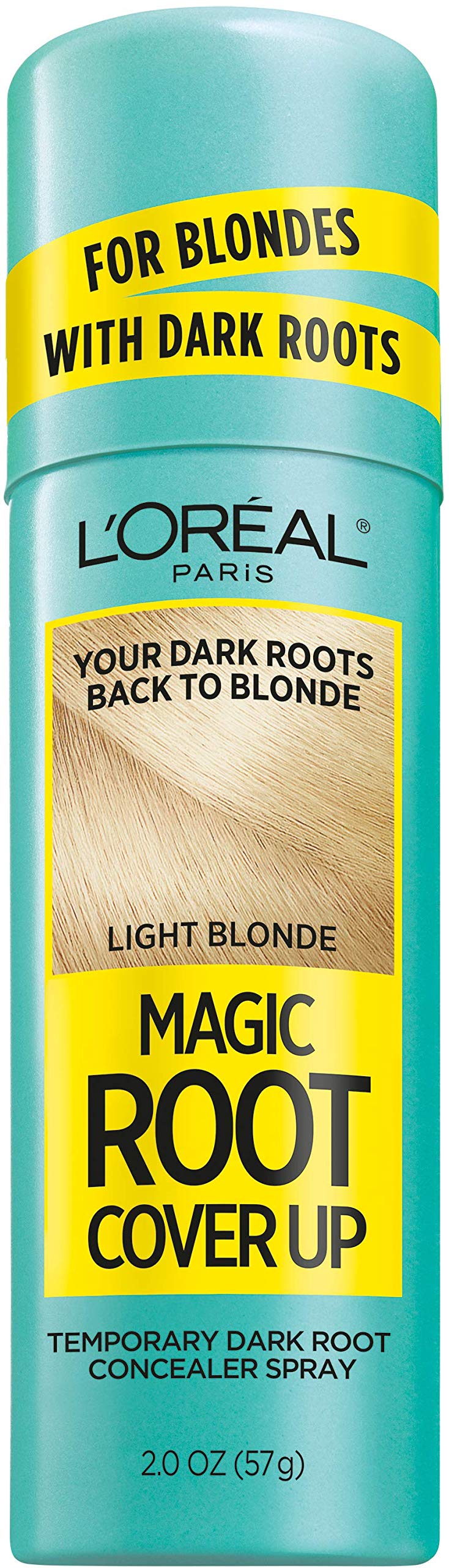 L'Oreal Paris Magic Root Cover Up Spray For Blondes with Dark Roots, Color Concealer, Ammonia and Peroxide Free, Light Blonde, 2