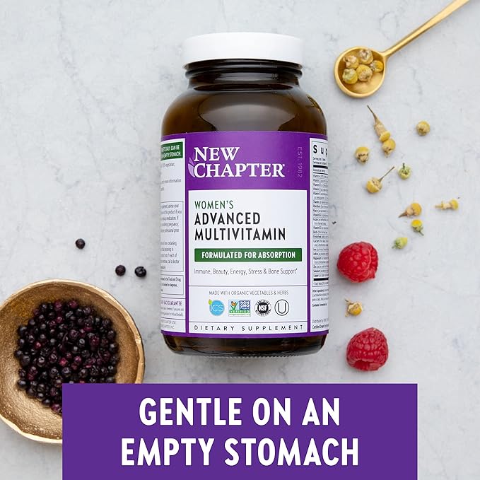 New Chapter Women's Multivitamin, Every Woman, Fermented with Probiotics + Iron + Vitamin D3 + B Vitamins + Organic Non-GMO Ingredients - 48 ct