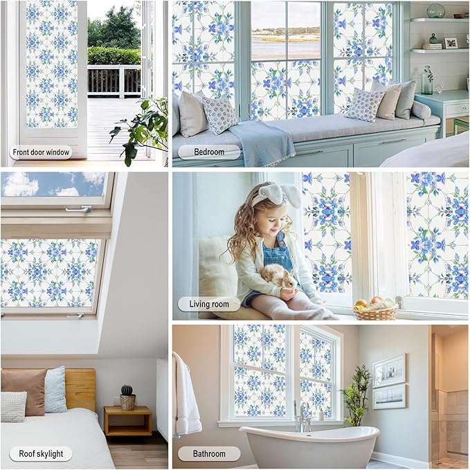 Frosted Glass Window Frosting Film Window Privacy Film One Way Privacy Windows Clings Static Cling Home Room Bathroom Spring Decor Car Decorations Tint Door Cover Renter Friendly Stickers