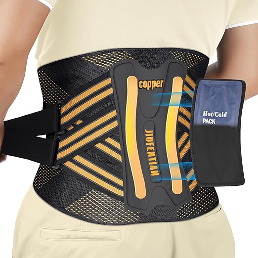 JIUFENTIAN Copper Back Brace for Lower Back Pain with Composite Support Technology for Herniated Disc, Sciatica & Recovery...