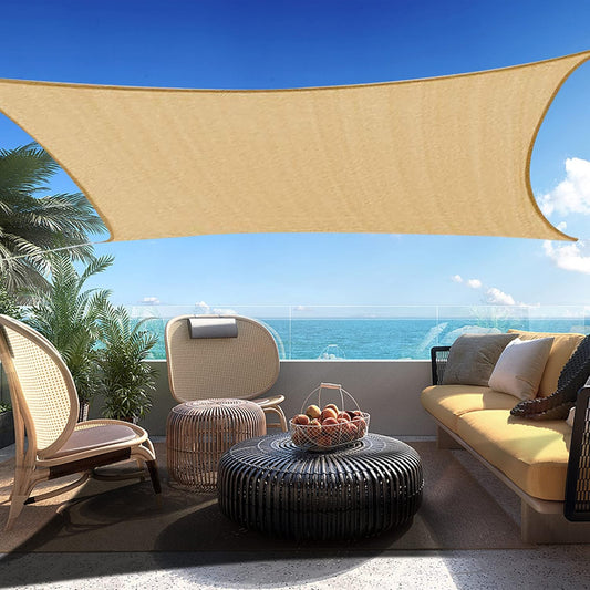 10' x 15' Sand Beige Rectangle Sun Shade Sail SSP1212 Canopy Durable Fabric UV Block Awning,We Make Custom Orders
