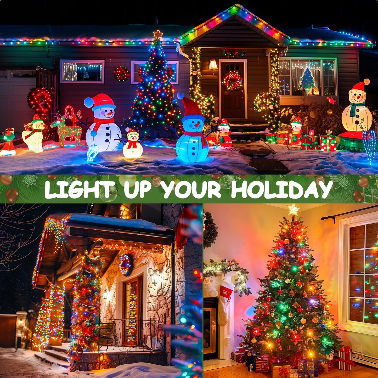 Minetom C9 Light Strand  100 Ft Christmas Stringer With 100 Sockets For Outdoor String Light  Connectable  Intermediate Base (C9/E17) - 12 Spacing  Green Wire  Note (Only Use For C9 Led Bulb)