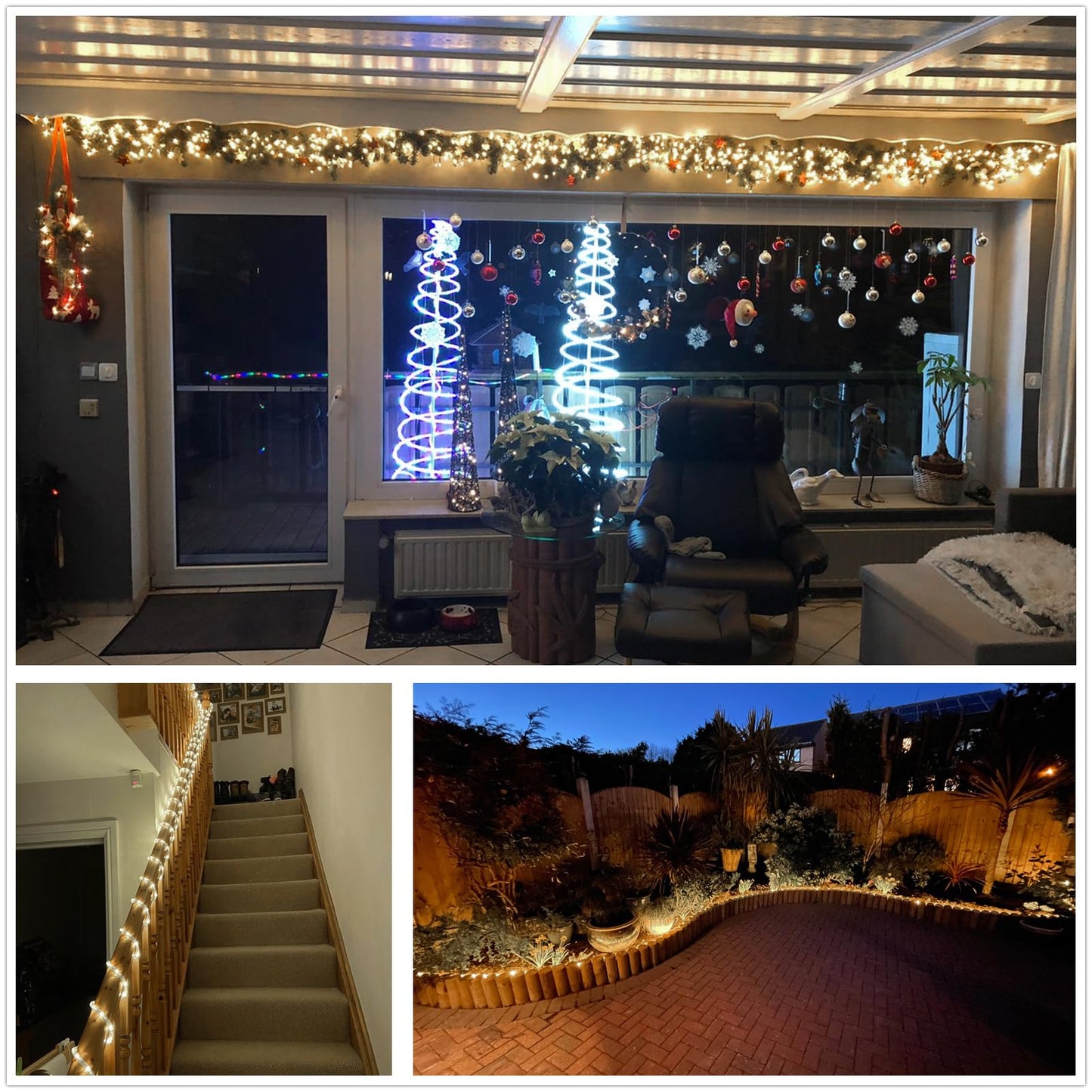 Buyagn 100Ft Warm White Cuttable Rope Lights - Waterproof Decorative String Lights for Indoor/Outdoor Use