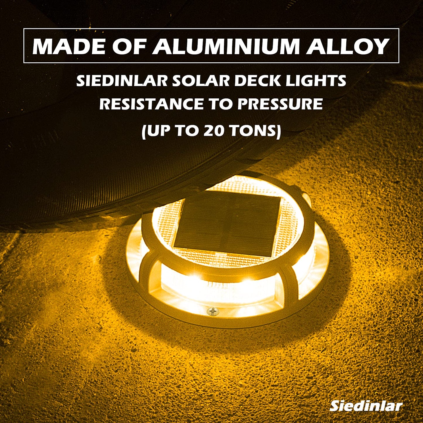 Siedinlar Solar Deck Lights, 2 Modes, 16 Leds, Waterproof, 4 Pack, Cool White/Warm White, Model Sd008-Cw