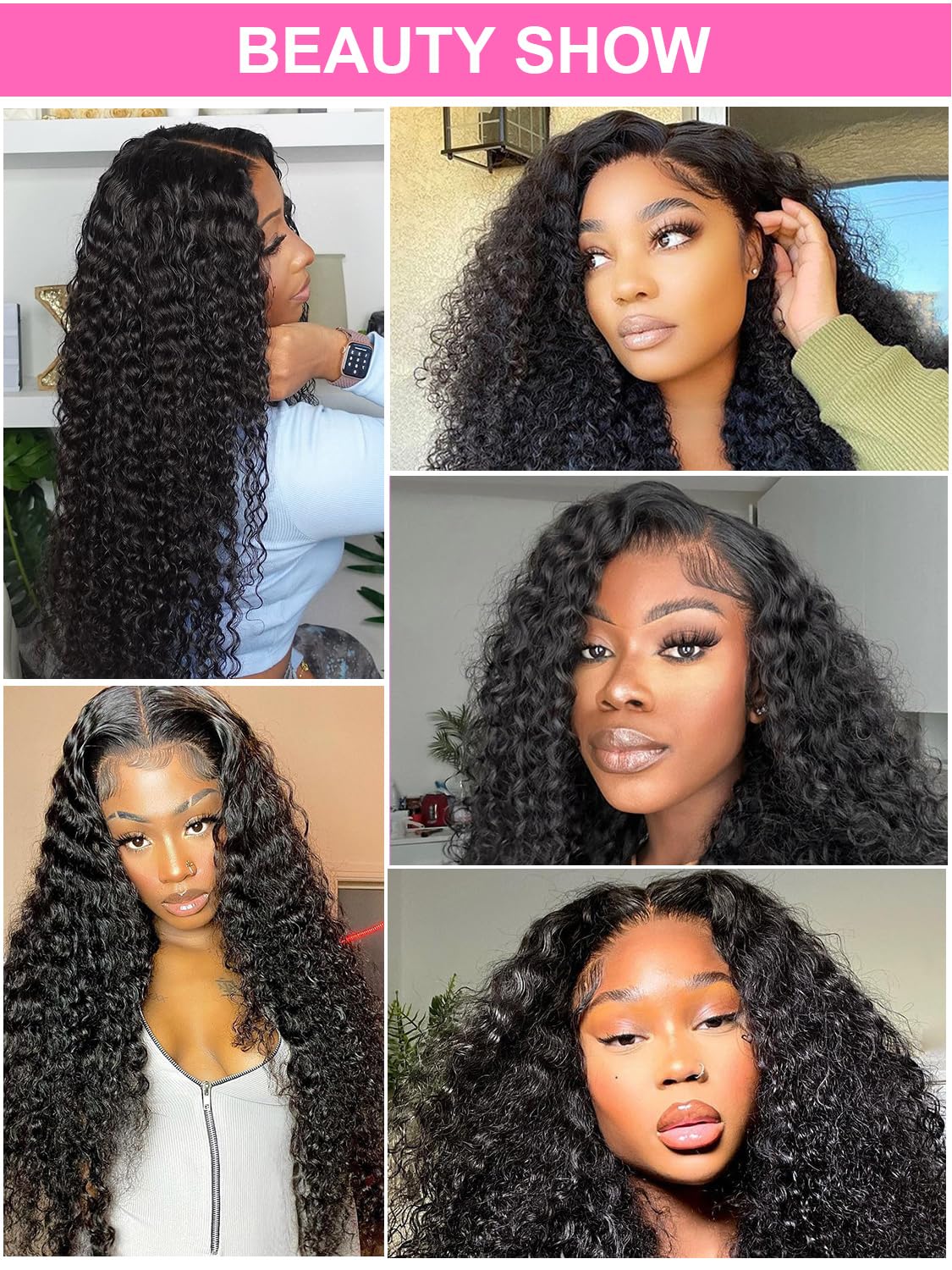 Curlyme Glueless Wigs Human Hair Pre Plucked Pre Cut Pre Bleached 7x5 Water Wave Lace Front Wigs Upgraded Drawstring Wear and Go