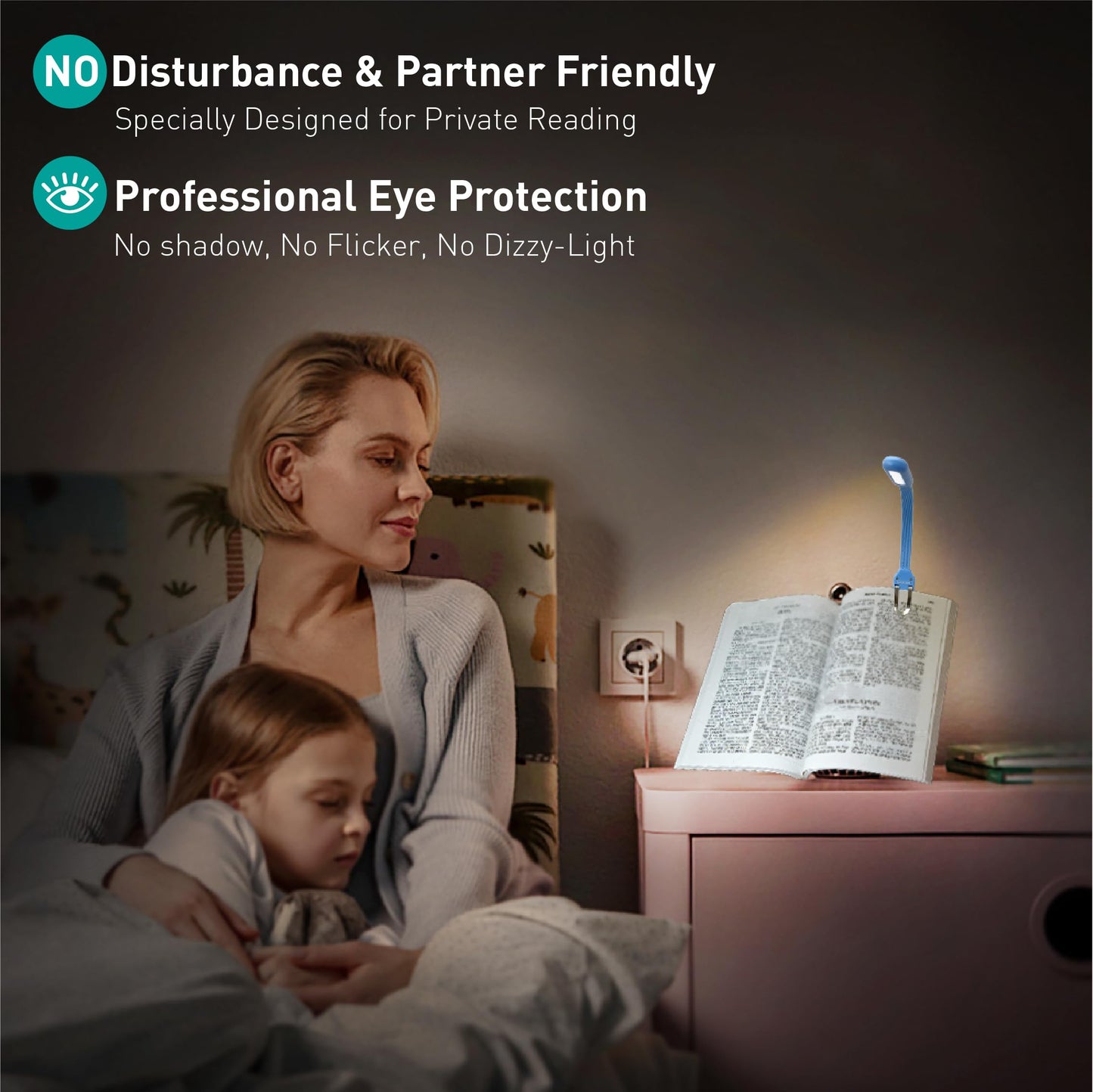 Radixium Slim Rechargeable Book Reading Light  Eye Caring Led With 4 Color Temperatures  Portable Clip On Book Light For Reading In Bed & Travelling. Prefect Elegant White Gift For Book Lover.(Blue)