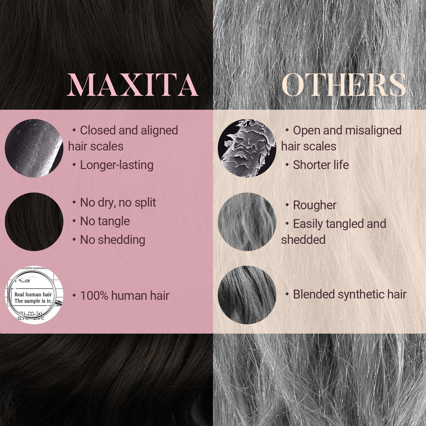 MAXITA Human Hair Clip in Extensions, Dark Brown 120g 7pcs 22 Inch, Hair Extensions Clip ins Remy Human Hair Extensions Straight