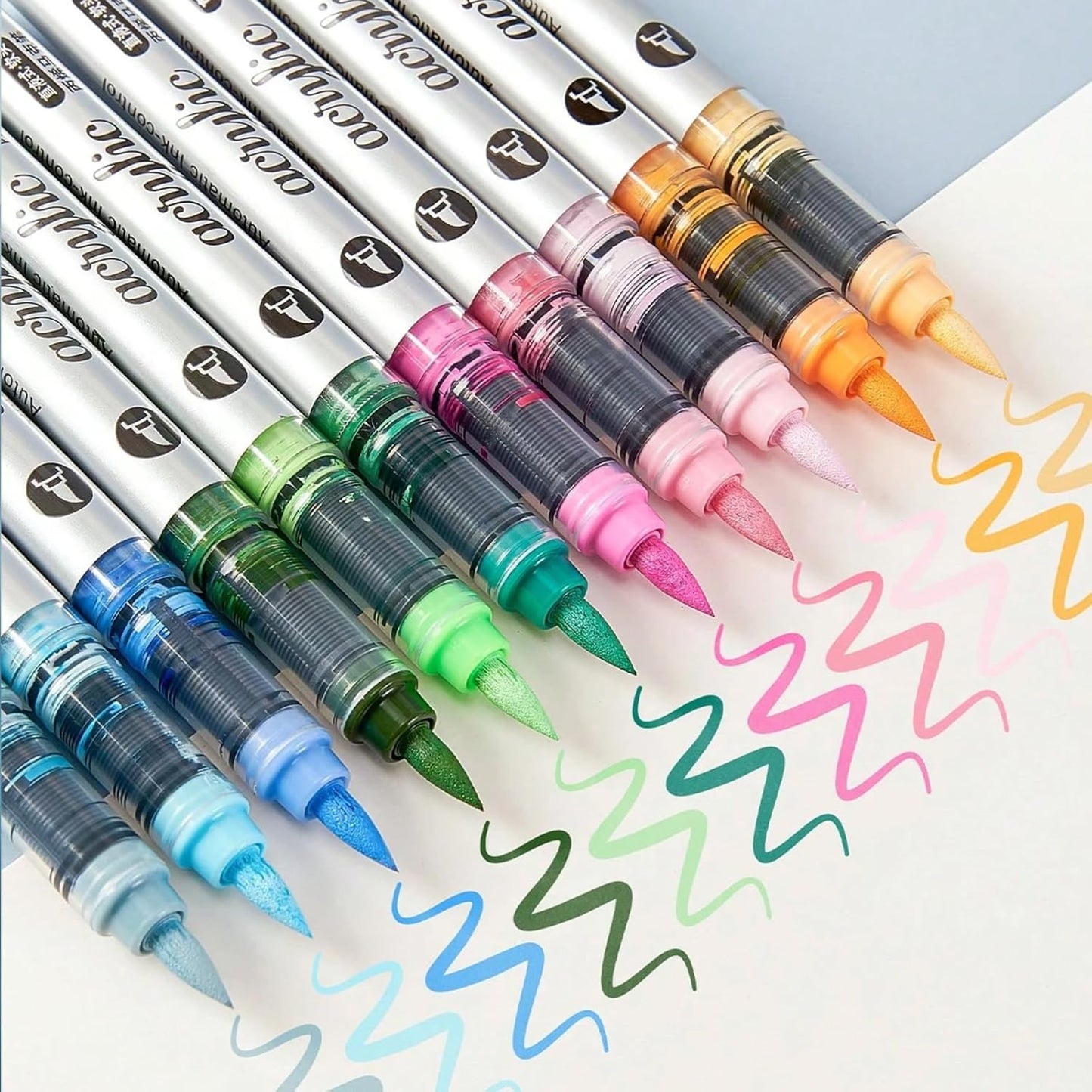 6 Color Acrylic Paint Markers, Brush Tip Acrylic Paint Pens With Visual Ink Window, Fabric Paint Markers for Clothes, Textile - High Coverage on Wood, Glass, Rock - DIY Art Supplies for Kids, Adults
