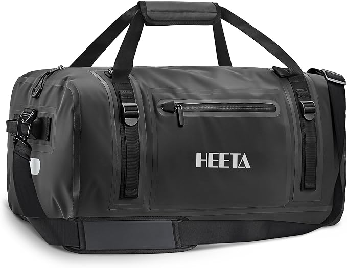 HEETA Waterproof Motorcycle Dry Duffel Bag, Luggage Travel Tail Bag Saddle Bags with Zippered Closure & Pocket, Shoulder S...