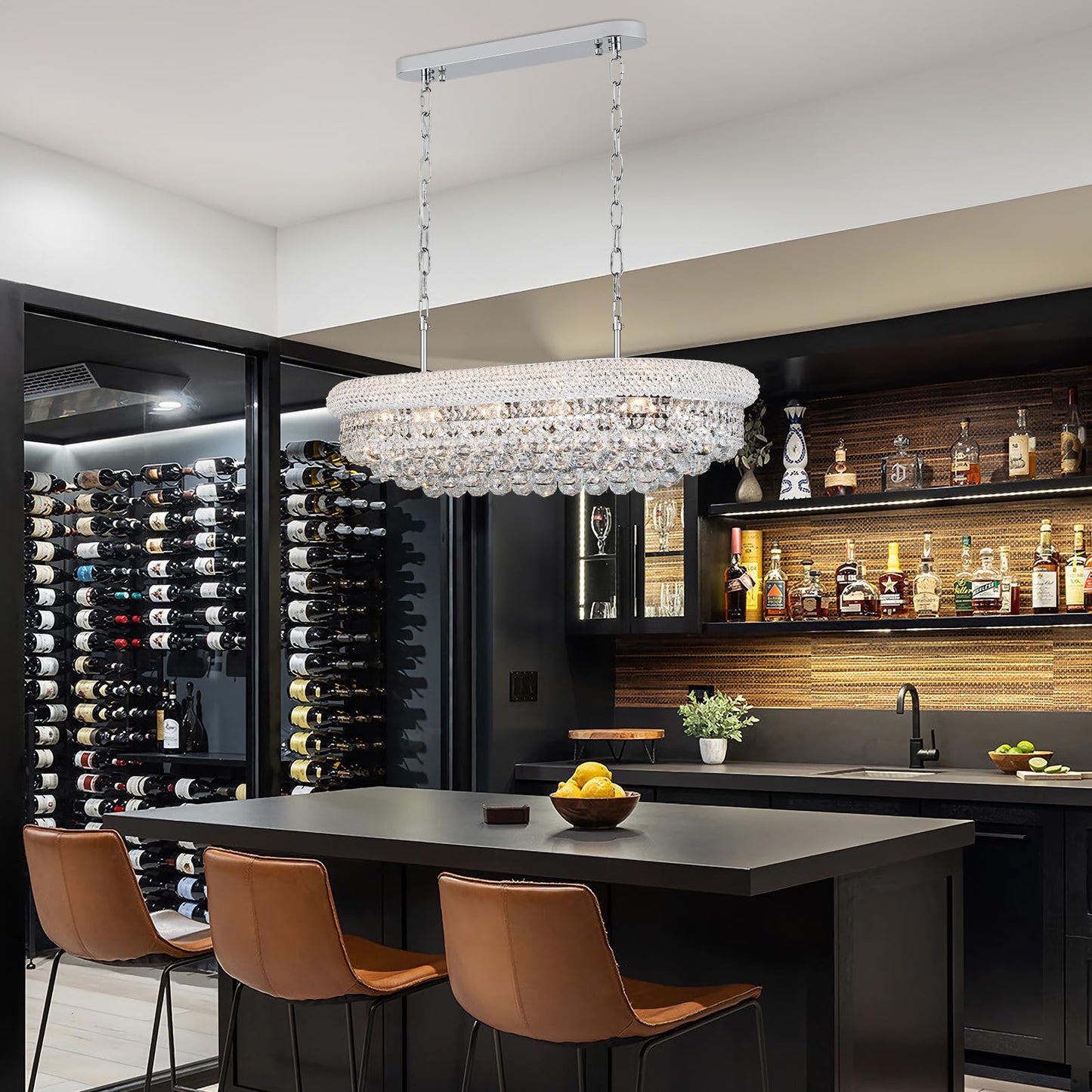 Crystal Chandeliers For Dining Room Light Fixtures Over Table  Modern Crystal Chandeliers For Kitchen Lsland  9 Lights Empire Style Chrome stylish Lighting Fixtures For Living Room Bar L31 Inch