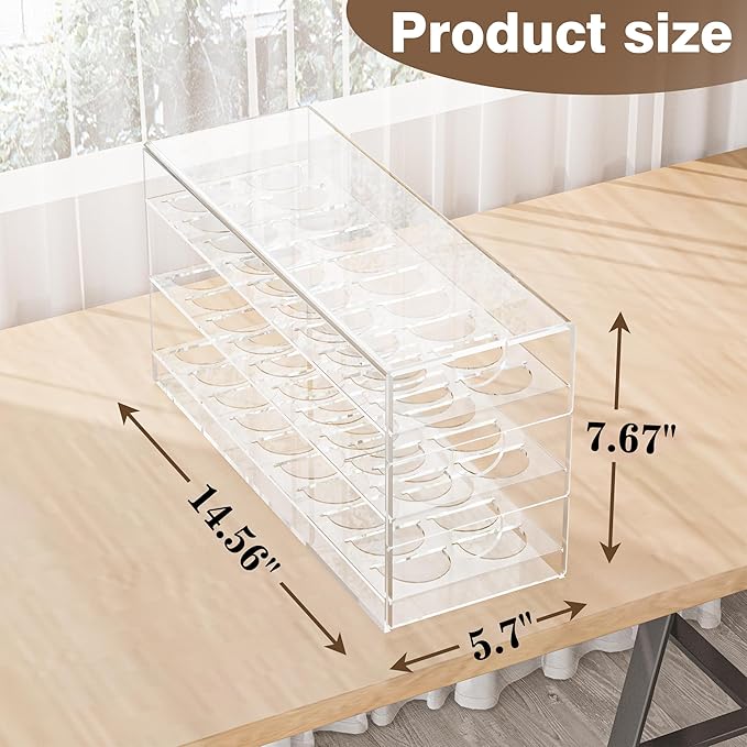 Acrylic Coffee Pod Organizer for Nespresso Vertuo Pod Holder 60 Pods Clear Vertuo Pod Storage Drawer (3 Tier)
