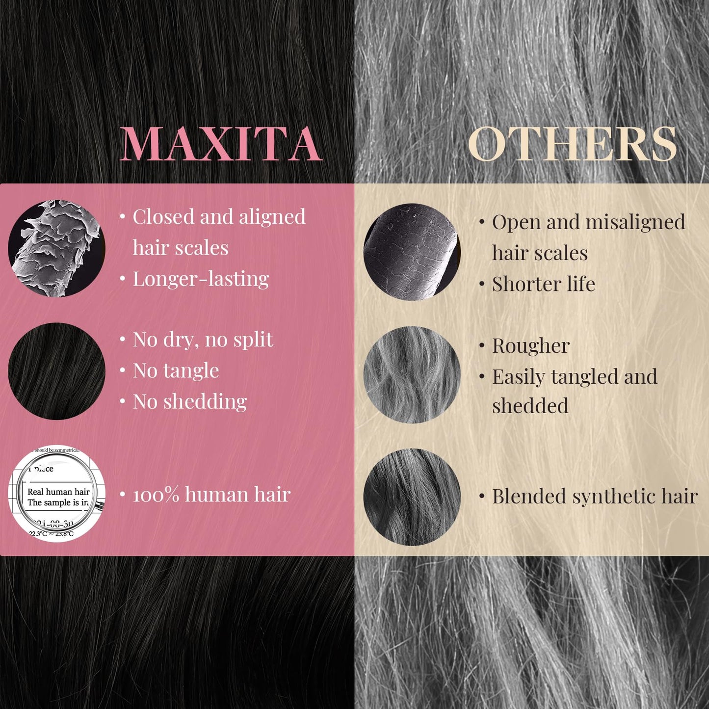 MAXITA Clip in Hair Extensions Real Human Hair, 20 Inch Natural Black 7pcs 120g, Remy Human Hair Extensions Clip in Real Hair Ex