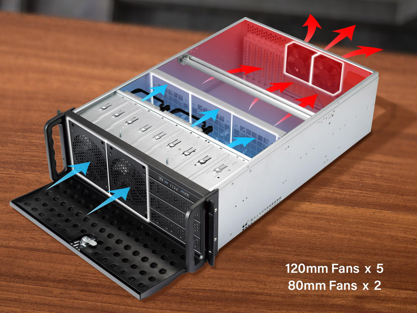 Rosewill 4U Server Chassis Rackmount Case | 8 3.5 Hdd Bays, 3 5.25 Devices | E-Atx Compatible | 5 Front 120Mm Fans, 2 Rear 80Mm