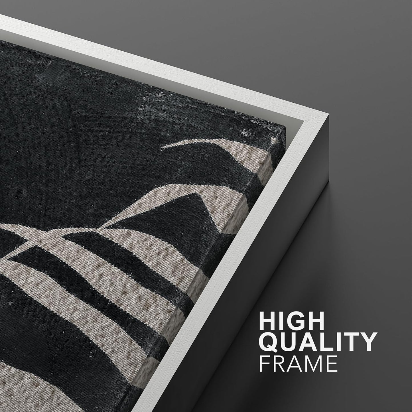 SIGNWIN Framed Canvas Print Wall Art Palm Leaf Print, Minimalist Wall Art, Black White Wall Art Prints for Living Room, Bedroom, Office - 16"x24"x2 White