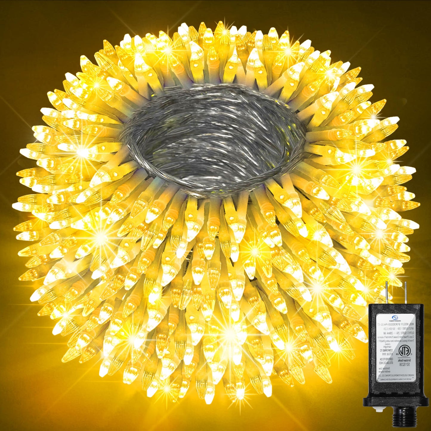 750 Led Christmas String Lights Outdoor  240Ft Twinkle Fairy Lights With Timer & Memory  12 Modes Dimmable Waterproof Tree Light For House Patio Wedding Party Christmas Decororations  Warm White