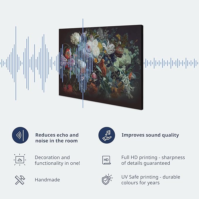 artgeist Acoustic Canvas Wall Art Print World Map 35x24 in - 1pcs Picture with Acoustic Foam Sound Print Artwork Room Acoustics Soundproofing World Travel Map Wood k-B-0009-b-d