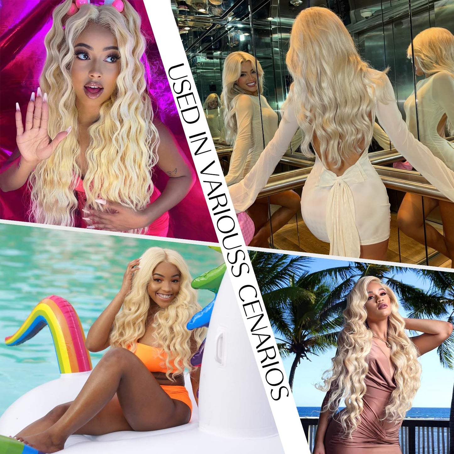 Alimubi 613 13x6 Lace Front Wig Human Hair 200 Density 613 Lace Front Wig Human Hair Body Wave Blonde Wig Human Hair(26 Inch)
